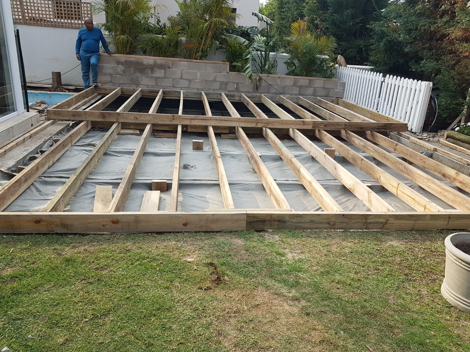 Deck structure installation with treated pine - Decks & Wood Engineering